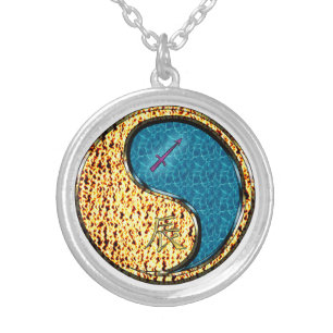 Sagittarius & Water Dragon Silver Plated Necklace