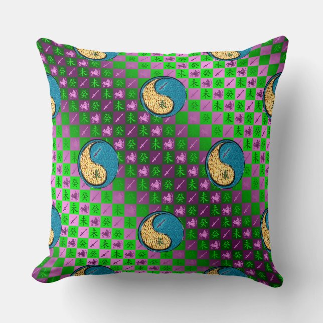 Sagittarius & Water Goat Throw Pillow (Front)