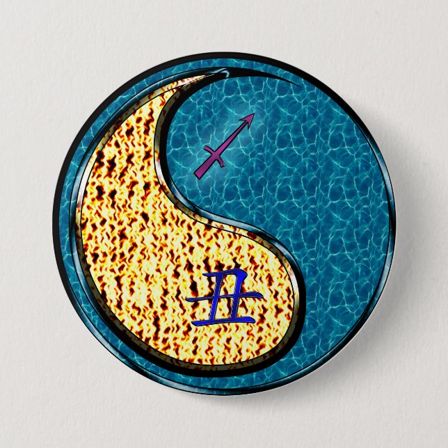 Sagittarius & Water Ox Button (Front)