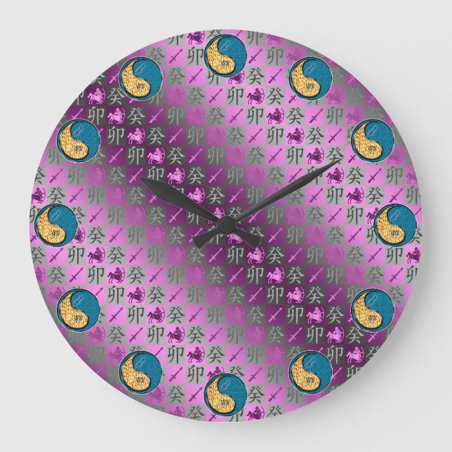 Sagittarius & Water Rabbit Large Clock (Front)