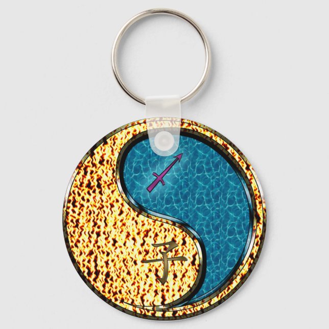 Sagittarius & Water Rat Keychain (Front)