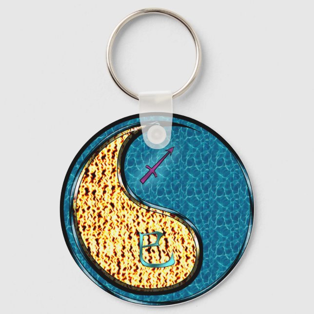 Sagittarius & Water Snake Keychain (Front)
