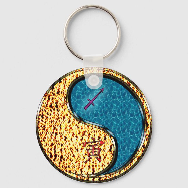 Sagittarius & Water Tiger Keychain (Front)