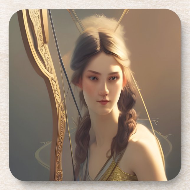 Sagittarius Woman Beverage Coaster (Front)