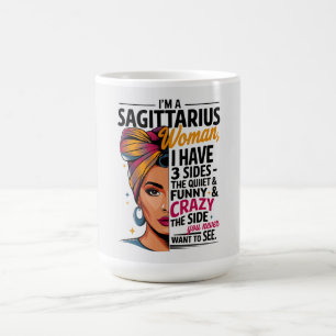 Sagittarius Woman with Three Sides Funny Gift Coffee Mug