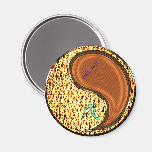 Sagittarius & Wood Dog Magnet (Front/Back)