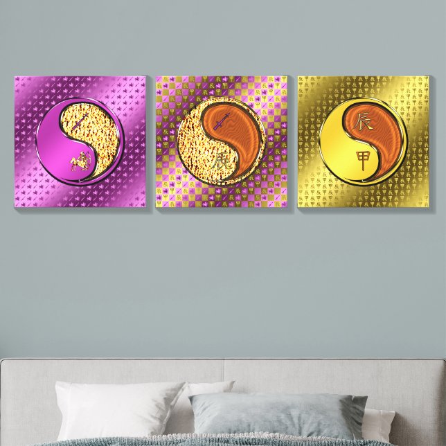 Sagittarius & Wood Dragon Canvas Photo Tile (Bedroom)