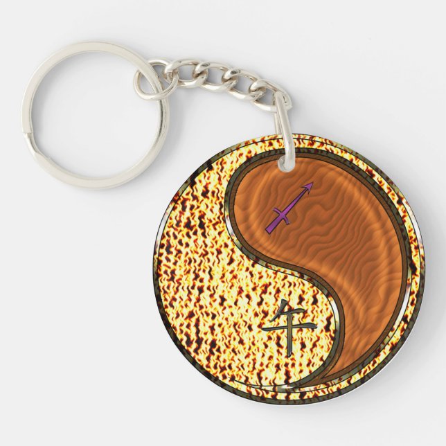 Sagittarius & Wood Horse Keychain (Front)