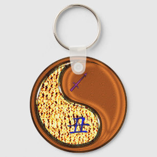 Sagittarius & Wood Ox Keychain