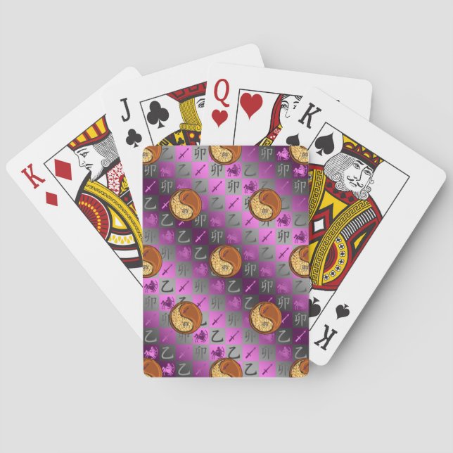 Sagittarius & Wood Rabbit Poker Cards (Back)