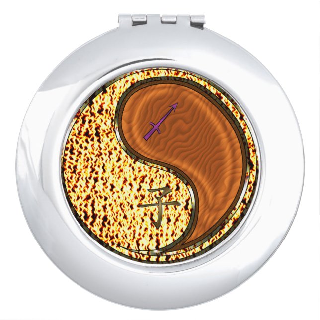 Sagittarius & Wood Rat Compact Mirror (Front)