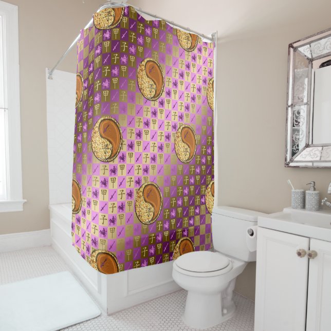 Sagittarius & Wood Rat Shower Curtain (In Situ)
