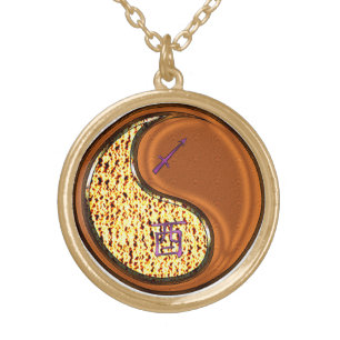 Sagittarius & Wood Rooster Gold Plated Necklace