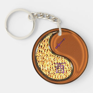 Sagittarius & Wood Rooster Keychain