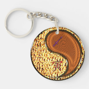 Sagittarius & Wood Tiger Keychain