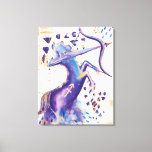 Sagittarius Zodiac Abstract Watercolour Wall Art<br><div class="desc">Using our experience with colours and textures, we've uniquely depicted the Sagittarius zodiac imagery with bold, vibrant and saturated strokes of purples, plum and dark blue shades, to create this harmonious and stylized Sagittarius wall art piece. Organic geometrical shapes and textures transform into dynamic compositions, with delicate repetition of dots,...</div>