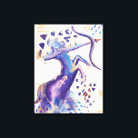 Sagittarius Zodiac Abstract Watercolour Wall Art<br><div class="desc">Using our experience with colors and textures, we've uniquely depicted the Sagittarius zodiac imagery with bold, vibrant and saturated strokes of purples, plum and dark blue shades, to create this harmonious and stylized Sagittarius wall art piece. Organic geometrical shapes and textures transform into dynamic compositions, with delicate repetition of dots,...</div>