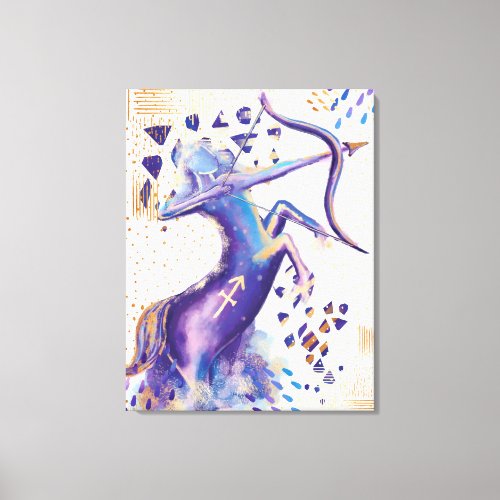 Sagittarius Zodiac Abstract Watercolour Wall Art