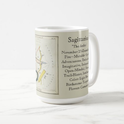 Sagittarius Zodiac Antique Astronomical Chart Coffee Mug