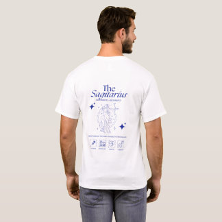 Sagittarius Zodiac Archer Astrology Line Art T-Shirt