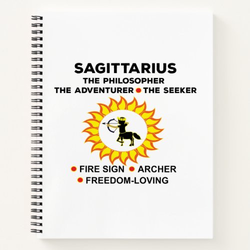 Sagittarius Zodiac Astrological Signs Notebook