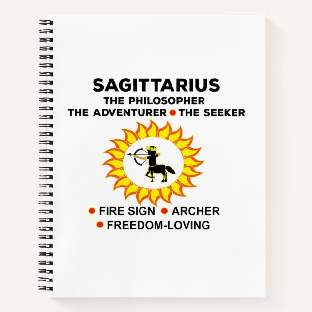 Sagittarius Zodiac Astrological Signs Notebook (Front)