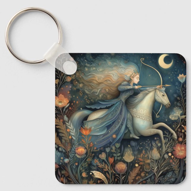 Sagittarius Zodiac Astrology Celestial Birthday Keychain (Front)