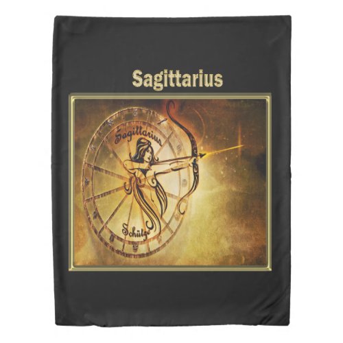 Sagittarius  Zodiac Astrology design Horoscope Duvet Cover