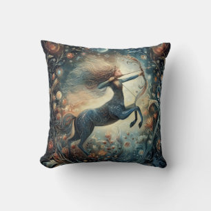 Sagittarius Zodiac Astrology Mystical Birthday Throw Pillow
