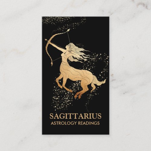  SAGITTARIUS Zodiac Astrology Readings Black Business Card