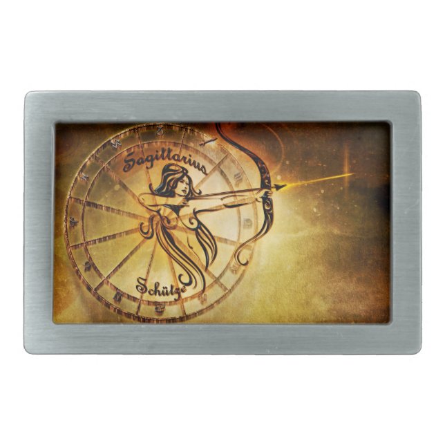 Sagittarius Zodiac Astrology Sign Belt Buckle (Front)