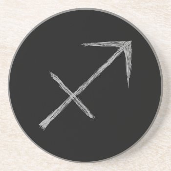 Sagittarius. Zodiac Astrology Sign. Black. Drink Coaster by Graphics_By_Metarla at Zazzle