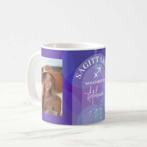 Sagittarius Zodiac Astrology Sign Photo Birthdate Coffee Mug