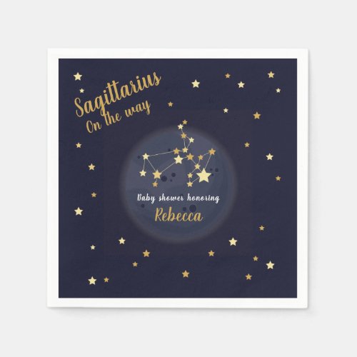 Sagittarius zodiac baby shower napkins