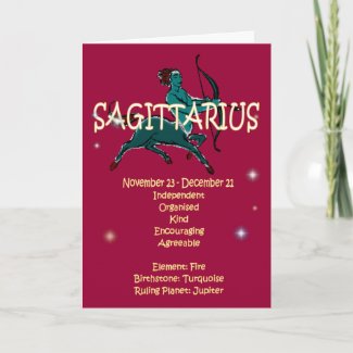 Sagittarius Zodiac Birthday Card