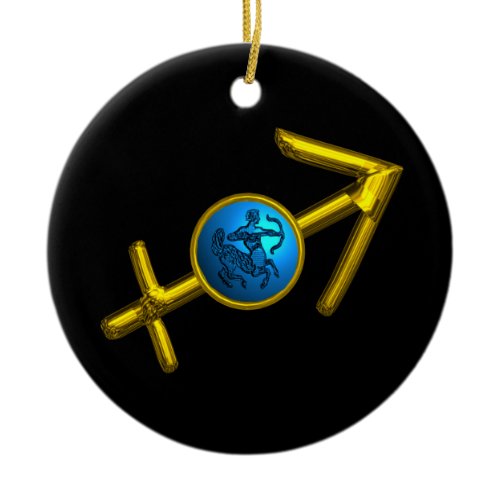 SAGITTARIUS ZODIAC BIRTHDAY JEWEL Blue Turquoise Ceramic Ornament