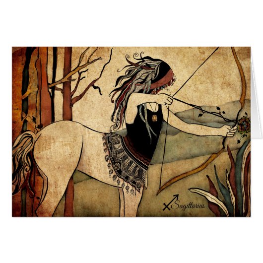 Sagittarius Zodiac Cards (Front Horizontal)