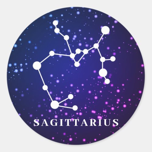 Sagittarius Zodiac Constellation Design Classic Round Sticker