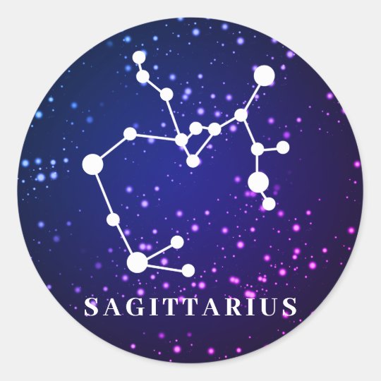 Sagittarius Zodiac Constellation Design Classic Round Sticker | Zazzle.com
