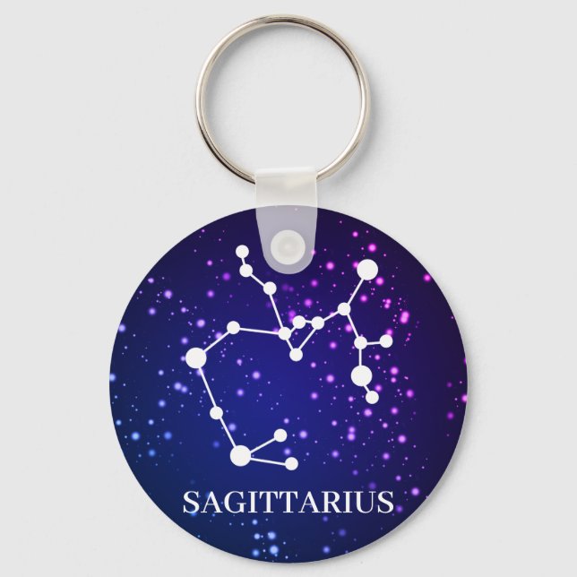 Sagittarius Zodiac Constellation Design Keychain (Front)