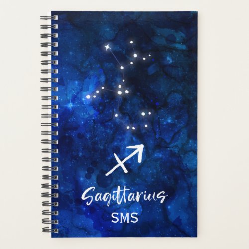 Sagittarius Zodiac Constellation Galaxy Monogram Planner