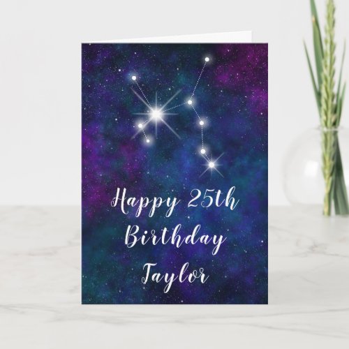 Sagittarius Zodiac Constellation Happy Birthday Card