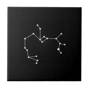 Sagittarius Zodiac Constellation Modern Black & Wh Ceramic Tile