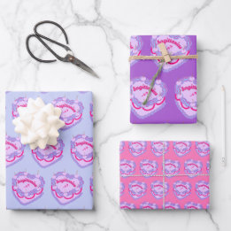 Sagittarius Zodiac Coquette Heart Birthday Cake Wrapping Paper Sheets