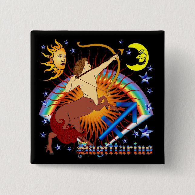 Sagittarius-Zodiac-Design-V-1 Pinback Button (Front)