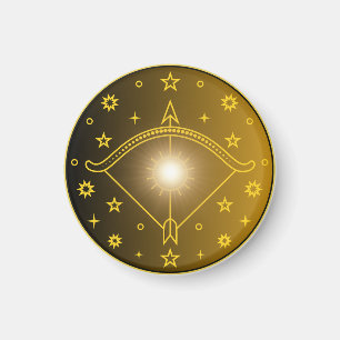 Sagittarius Zodiac Emblem Minimal Celestial Symbol Magnet