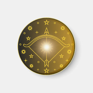Sagittarius Zodiac Emblem Minimal Celestial Symbol Magnet