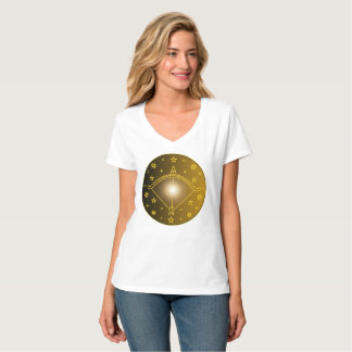 Sagittarius Zodiac Emblem Minimal Celestial Symbol T-Shirt