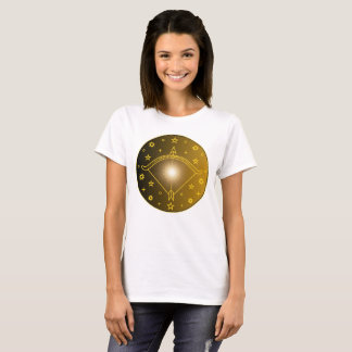 Sagittarius Zodiac Emblem Minimal Celestial Symbol T-Shirt