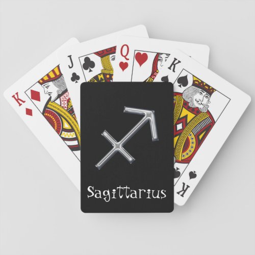 Sagittarius  Zodiac_faux metal Playing Cards